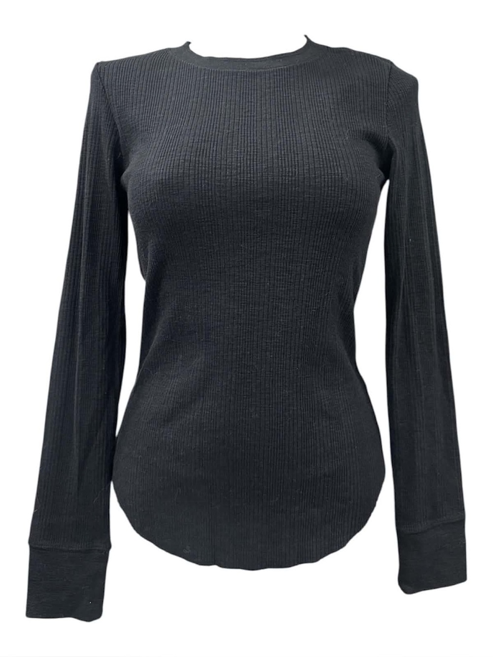 aerie NWT Black Ribbed Long Sleeve Crew Tee Size M